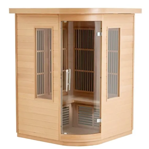 Far Infrared Træ Sauna til Hjemmet, Spa til 2 Personer, 1850W, Effektiv og Energibesparende