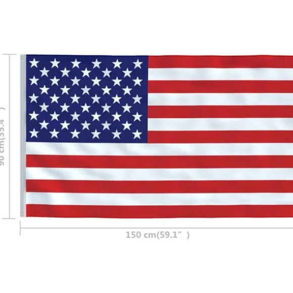 Farverigt amerikansk flag 90x150 cm - Holdbart polyester | Farve: Multifarvet | Størrelse: 90x150 cm