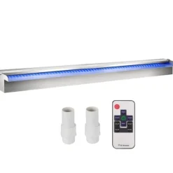 Farverigt LED-vandfald til swimmingpool i rustfrit stål, størrelse 120x11,5x8 cm - giver en fantastisk atmosfære!