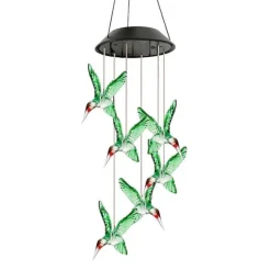 Farveskiftende Solar LED Wind Chimes Lys til have og balkon