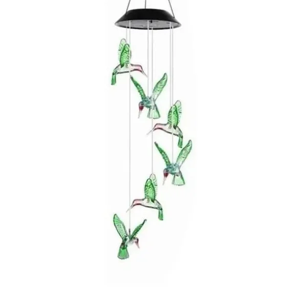 Farveskiftende Solar LED Wind Chimes Lys til have og balkon