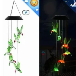 Farveskiftende Solar LED Wind Chimes Lys til have og balkon