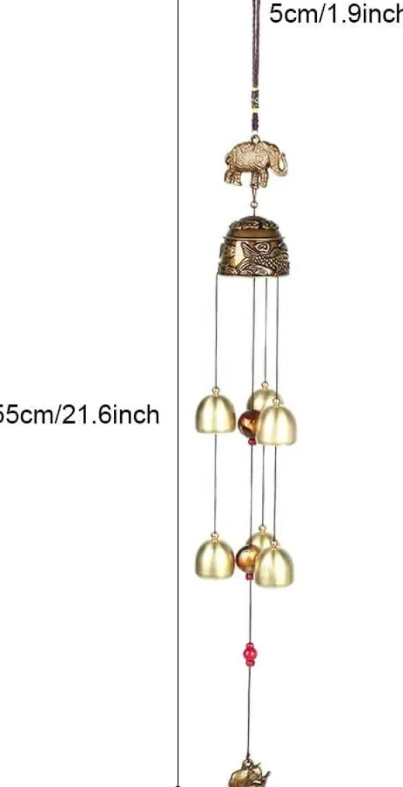 Feng Shui ur, vintage bladelefant, lykkevedhæng, held og lykke Feng Shui bronzeur