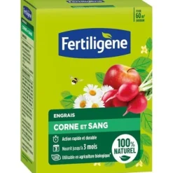 FERTILIGENE FCOSAN3 - Horn- og blodgødning 3 kg - Hurtig og langvarig virkning - Nærer i op til 3 måneder - Op til 60 m² gødet