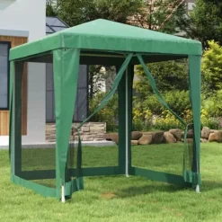 Festtelt med 4 sidevægge - Vandafvisende HDPE | Størrelse: 2x2 m | Farve: Grøn