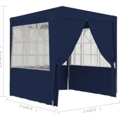 Festtelt med sidevægge 2,5x2,5 m 90 g/m² blå - Festtelt - Festtelte - Home & Living