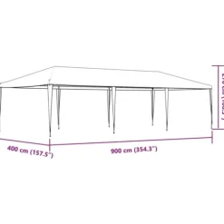 Festtelt 4x9 m - UV-bestandigt & Vandafvisende | Farve: Antracitgrå | Størrelse: 4x9 m