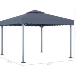 Festtelte & havepavilloner - Living pavillon 300x300 cm aluminium antracitgrå