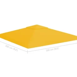 Festtelte & havepavilloner – tage - Living pavillontopdække i 2 lag 3x3 m 310 g/m² gul
