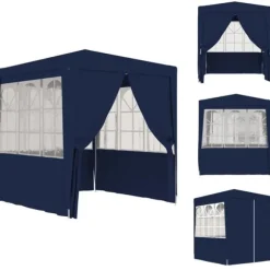 Festtelte & havepavilloner - Living festtelt med sidevægge 2,5x2,5 m 90 g/m² blå