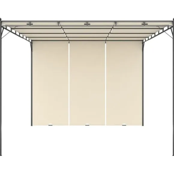 Festtelte & havepavilloner - Living havepavillon med gardin 4x3x2,25 m cremefarvet