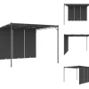 Festtelte & havepavilloner - Living havepavillon med gardin 3x3x2,25m antracitgrå