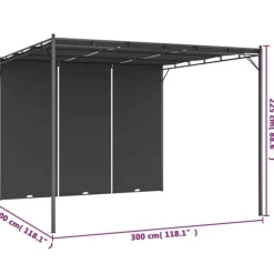 Festtelte & havepavilloner - Living havepavillon med gardin 3x3x2,25m antracitgrå