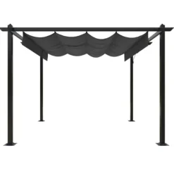 Festtelte & havepavilloner - Living havepavillon med sammenrulleligt tag 3x3 m antracitgrå
