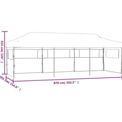 Festtelte & havepavilloner - Living pop op-festtelt 3x9 m 5 sidevægge foldbart cremefarvet