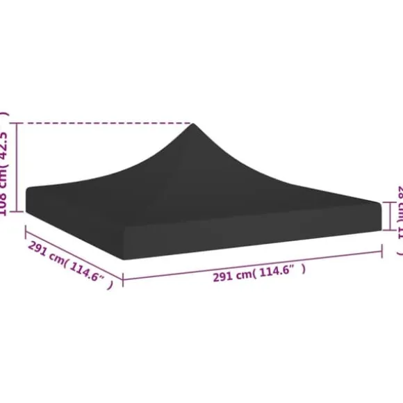 Festtelte & havepavilloner – tage - Living tag til festtelt 3x3 m 270 g/m² sort