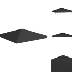 Festtelte & havepavilloner – tage - Living pavillontopdække i 2 lag 3x3 m 310 g/m² sort