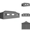 Festtelte & havepavilloner - Living foldbart pop op-festtelt med 8 sidevægge 3 x 9 m antracitgrå