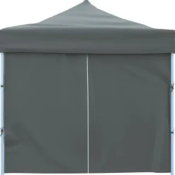 Festtelte & havepavilloner - Living foldbart pop op-festtelt med 8 sidevægge 3 x 9 m antracitgrå