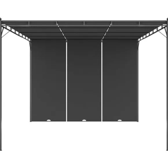 Festtelte & havepavilloner - Living havepavillon med gardin 4x3x2,25 m antracitgrå