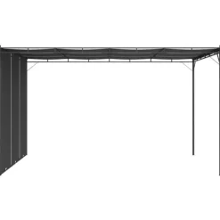 Festtelte & havepavilloner - Living havepavillon med gardin 4x3x2,25 m antracitgrå