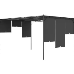 Festtelte & havepavilloner - Living havepavillon med gardin 4x3x2,25 m antracitgrå