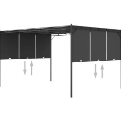 Festtelte & havepavilloner - Living havepavillon med gardin 4x3x2,25 m antracitgrå