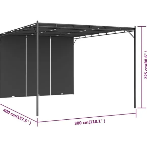 Festtelte & havepavilloner - Living havepavillon med gardin 4x3x2,25 m antracitgrå