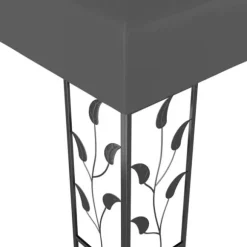 Festtelte & havepavilloner - Living pavillon med dobbelt tag og LED-lyskæder 3x4 m antracitgrå