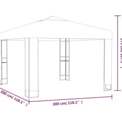 Festtelte & havepavilloner - Living pavillon med dobbelt tag og LED-lyskæder 3x3 m antracitgrå