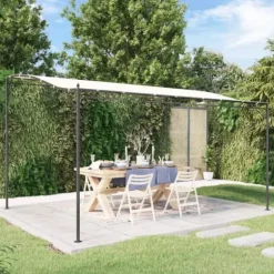 Festtelte & havepavilloner - Living baldakin 4x3 m 180 g/m² stof og stål cremefarvet
