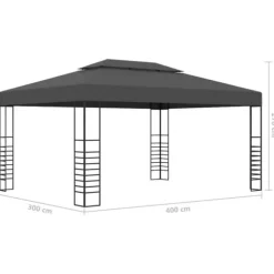 Festtelte & havepavilloner - Living pavillon med LED-lyskæder 3x4 m antracitgrå
