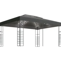 Festtelte & havepavilloner - Living pavillon med LED-lyskæder 3x4 m antracitgrå