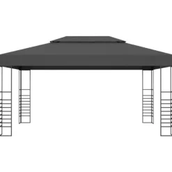 Festtelte & havepavilloner - Living pavillon med LED-lyskæder 3x4 m antracitgrå