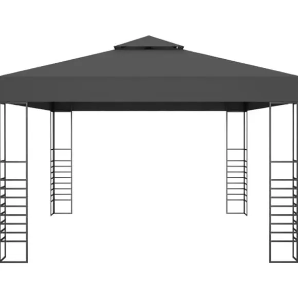 Festtelte & havepavilloner - Living pavillon med LED-lyskæder 3x4 m antracitgrå