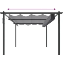 Festtelte & havepavilloner - Living havepavillon med sammenrulleligt tag 4x3 m antracitgrå