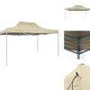 Festtelte & havepavilloner - Living foldbart telt pop-up 3 x 4,5 m cremefarvet