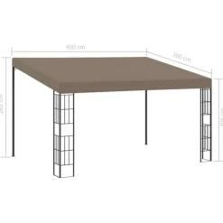 Festtelte & havepavilloner - Living vægmonteret pavillon 4x3 m stof gråbrun