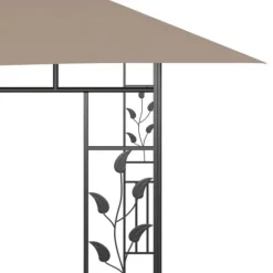 Festtelte & havepavilloner - Living pavillon med myggenet + LED-lyskæder 4x3x2,73 m gråbrun