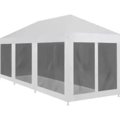 Festtelte & havepavilloner - Living festtelt med 8 sidevægge i trådnet 9 x 3 m