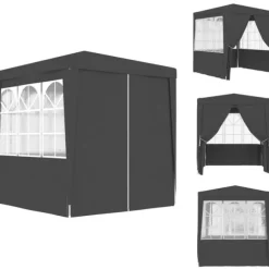 Festtelte & havepavilloner - Living festtelt med sidevægge 2x2 m 90 g/m² antracitgrå