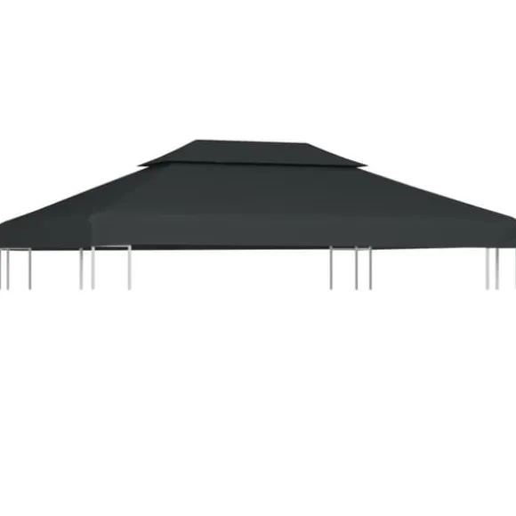 Festtelte & havepavilloner – tage - Living pavillontopdække i 2 lag 310 g/m² 4x3 m antracitgrå