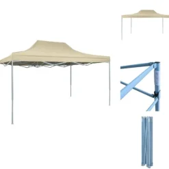 Festtelte & havepavilloner - Living foldbart festtelt 3 x 4 m stål cremefarvet