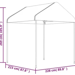 Festtelte & havepavilloner - Living pavillon med tag 8,92x2,28x2,69 m polyethylen hvid