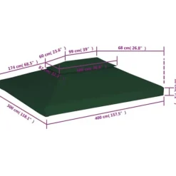Festtelte & havepavilloner – tage - Living baldakin til havepavillon 3x4 m 310 g/m² grøn