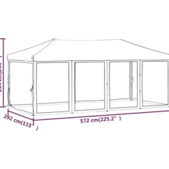 Festtelte & havepavilloner - Living foldbart festtelt med sidevægge 3x6 m antracitgrå