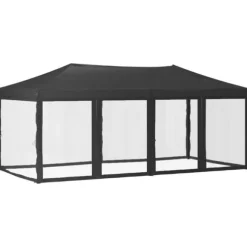 Festtelte & havepavilloner - Living foldbart festtelt med sidevægge 3x6 m antracitgrå