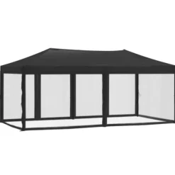 Festtelte & havepavilloner - Living foldbart festtelt med sidevægge 3x6 m antracitgrå