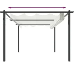 Festtelte & havepavilloner - Living havepavillon med sammenrulleligt tag 4x3 m cremefarvet
