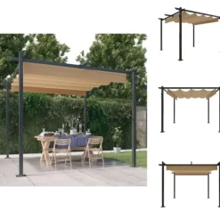 Festtelte & havepavilloner - Living havepavillon med sammenrulleligt tag 3x3 m gråbrun